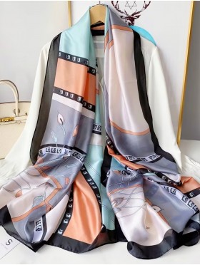 Premium Silk Feeling Spring Print Scarf